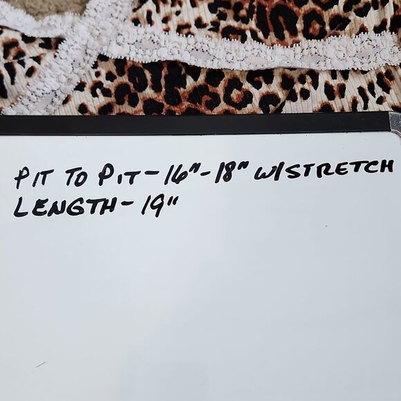 Vintage Wild Love Women's Leopard Print Cropped Tank Top Size Med Lace Coquette - Picture 8 of 8